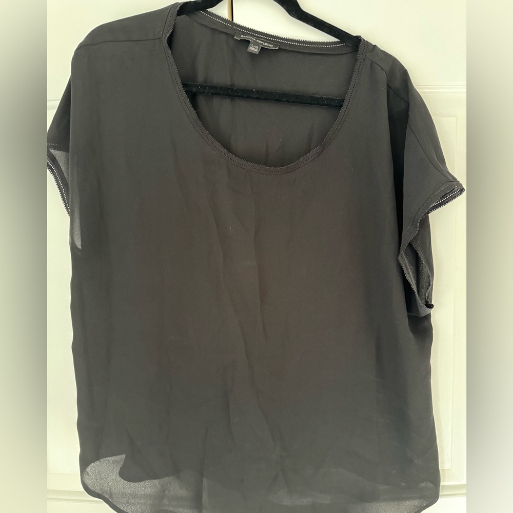 Banana Republic Black Sheer Blouse
